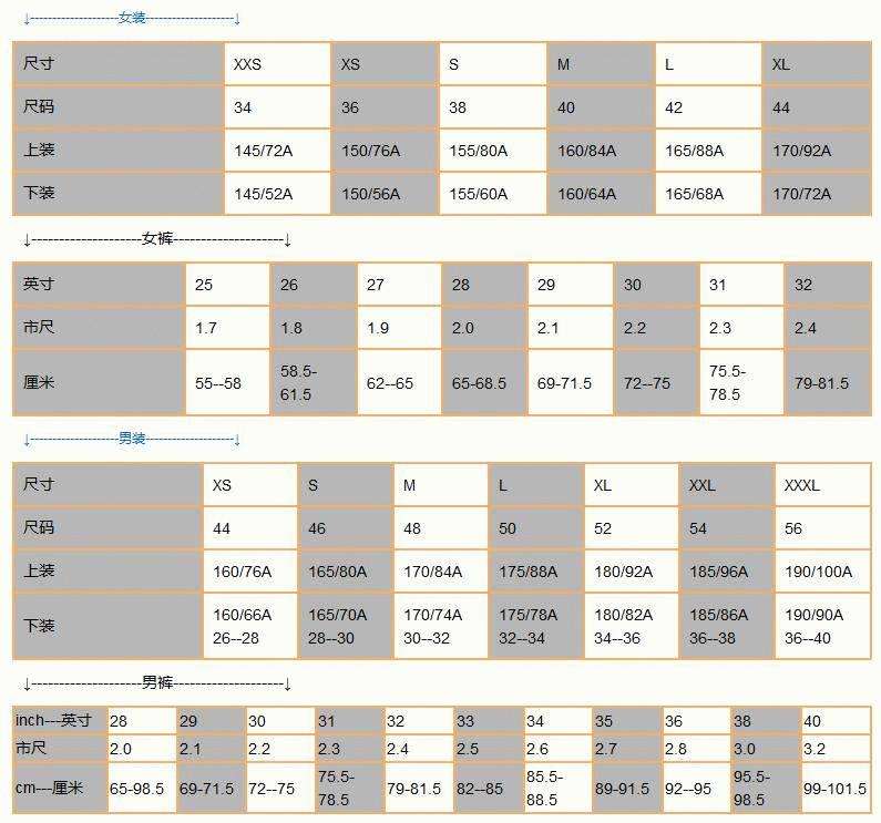 工作服該怎么統計尺碼