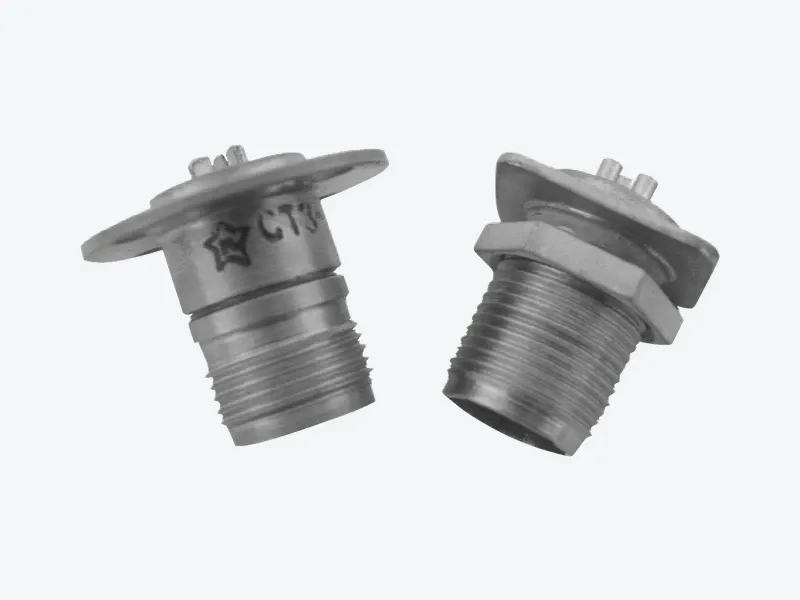CT-M glass-sealed hermetic receptacles, round-flange and square-flange