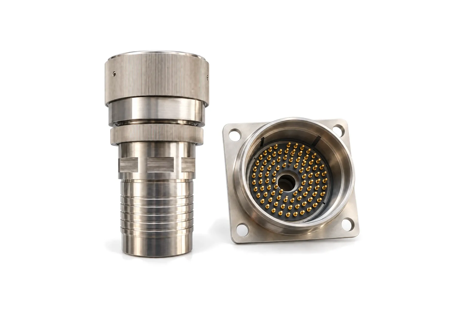 GDM optical-electrical hybrid underwater connector receptacle and plug in stainless steel