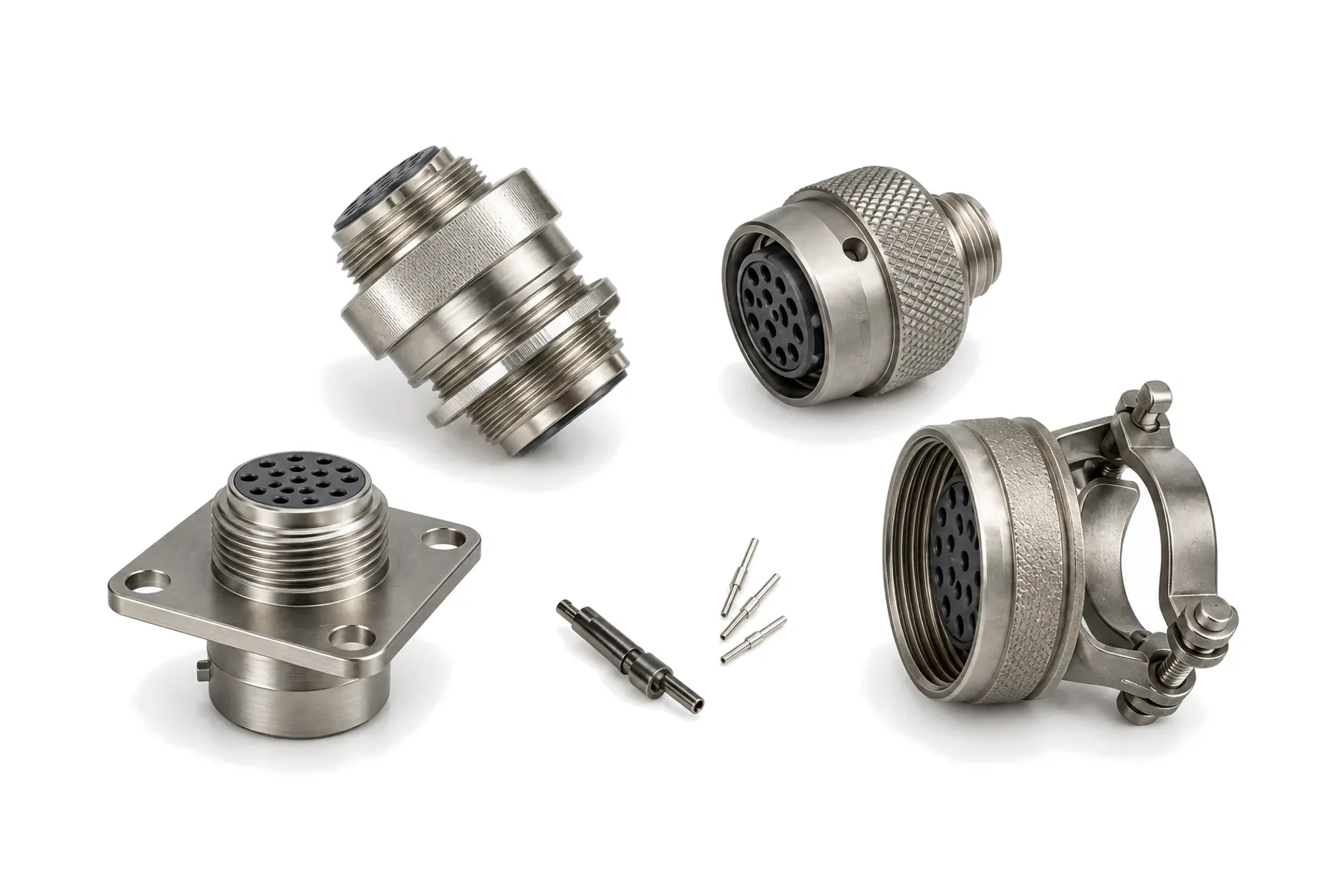 GJB599 Series I plug and square-flange receptacle with contacts and backshell