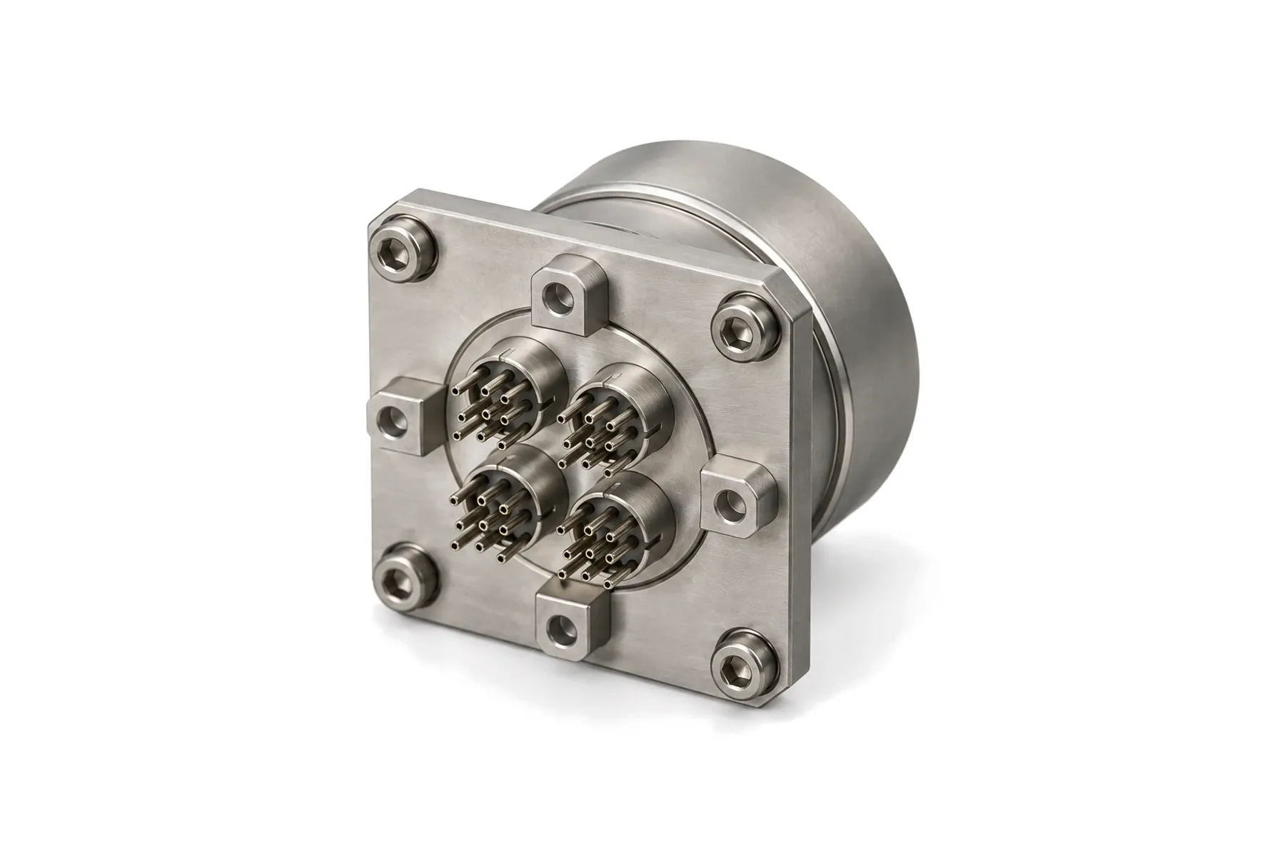 38999-type square-flange receptacle with size 8 differential contacts