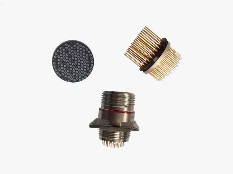 38999 Series III-type filter connector receptacle, filter insert and planar filter array