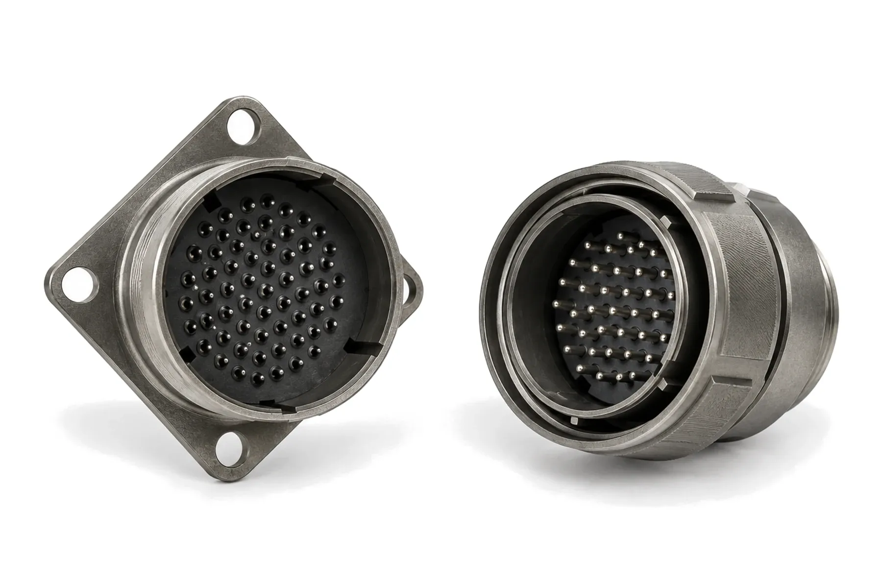 J599 Series III marine-environment square-flange receptacle and plug