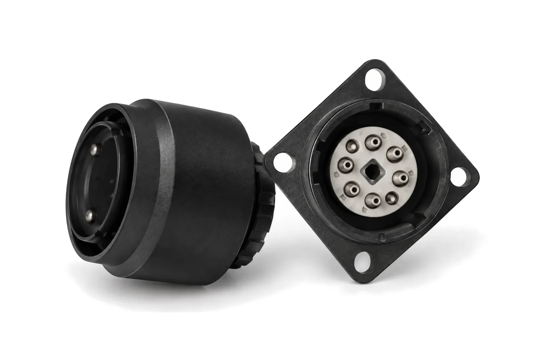 J599E8 expanded-beam fiber-optic plug and receptacle