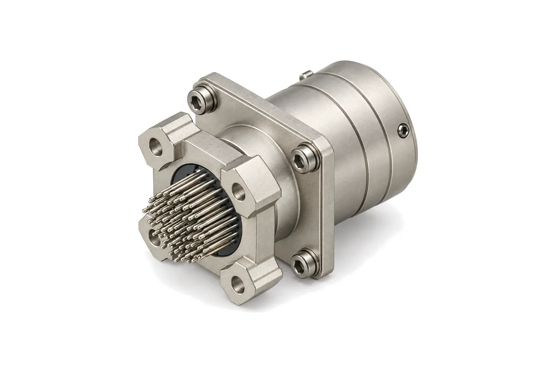 JY27505E-D17 Series I double-flange PCB receptacle, rendering
