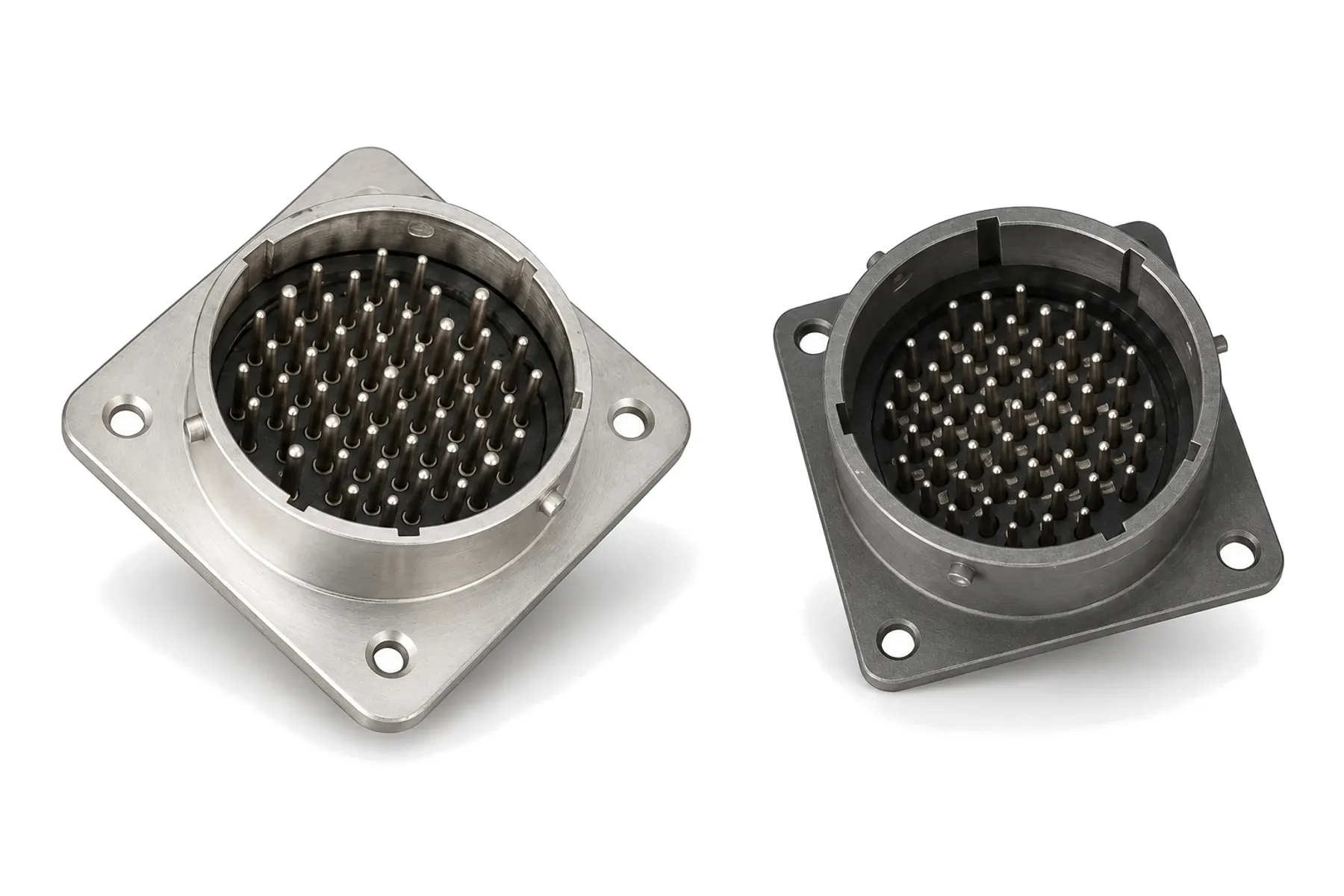 K series hermetic square-flange receptacles