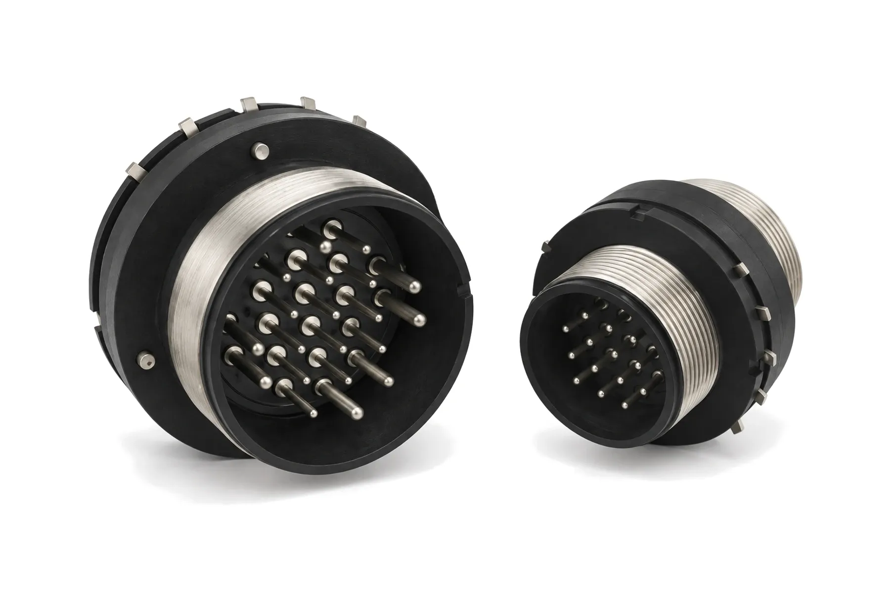 P-C bulkhead feed-through hermetic receptacles
