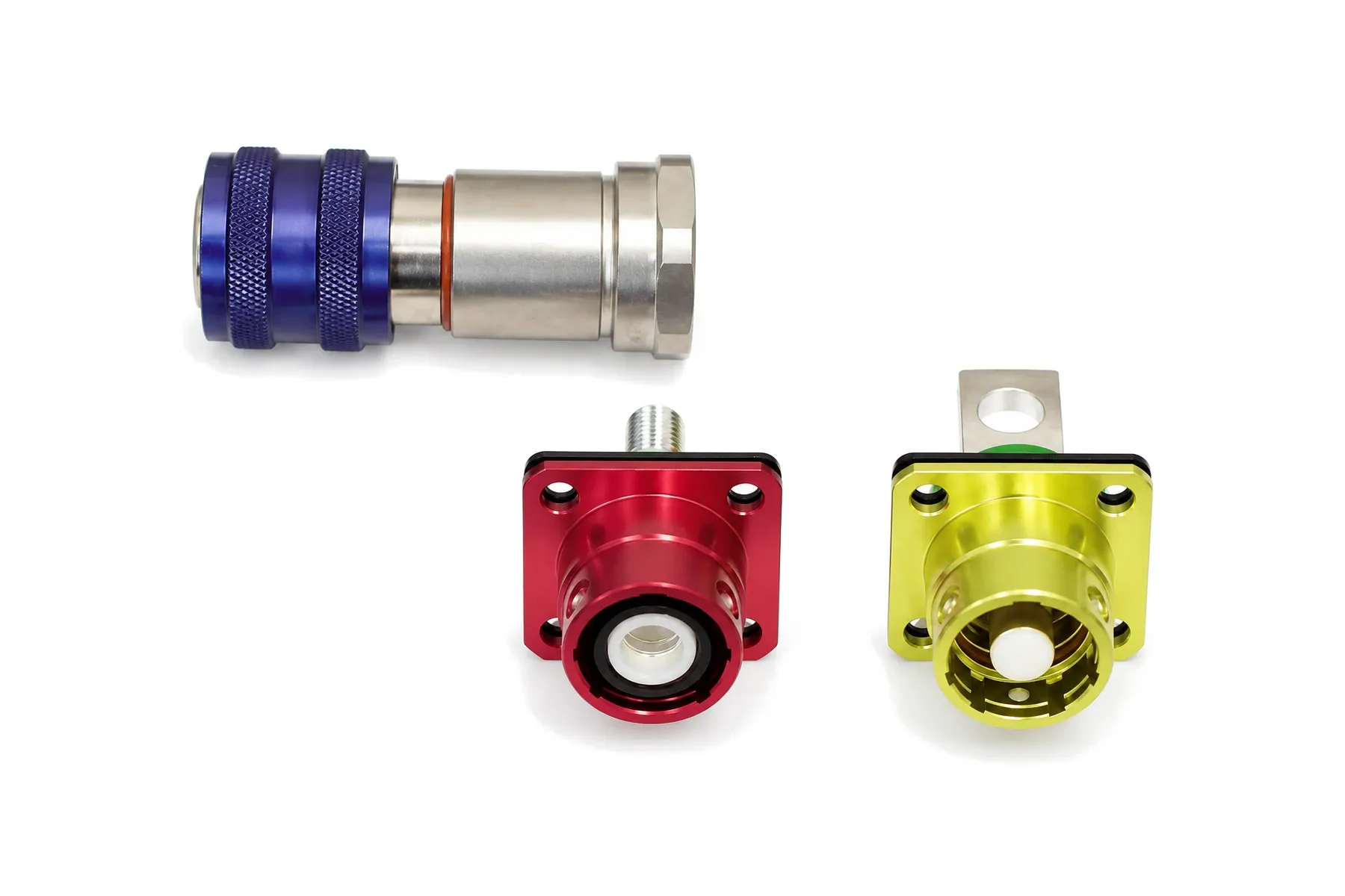 QHT01E push-pull power plug and colour-keyed square-flange receptacles