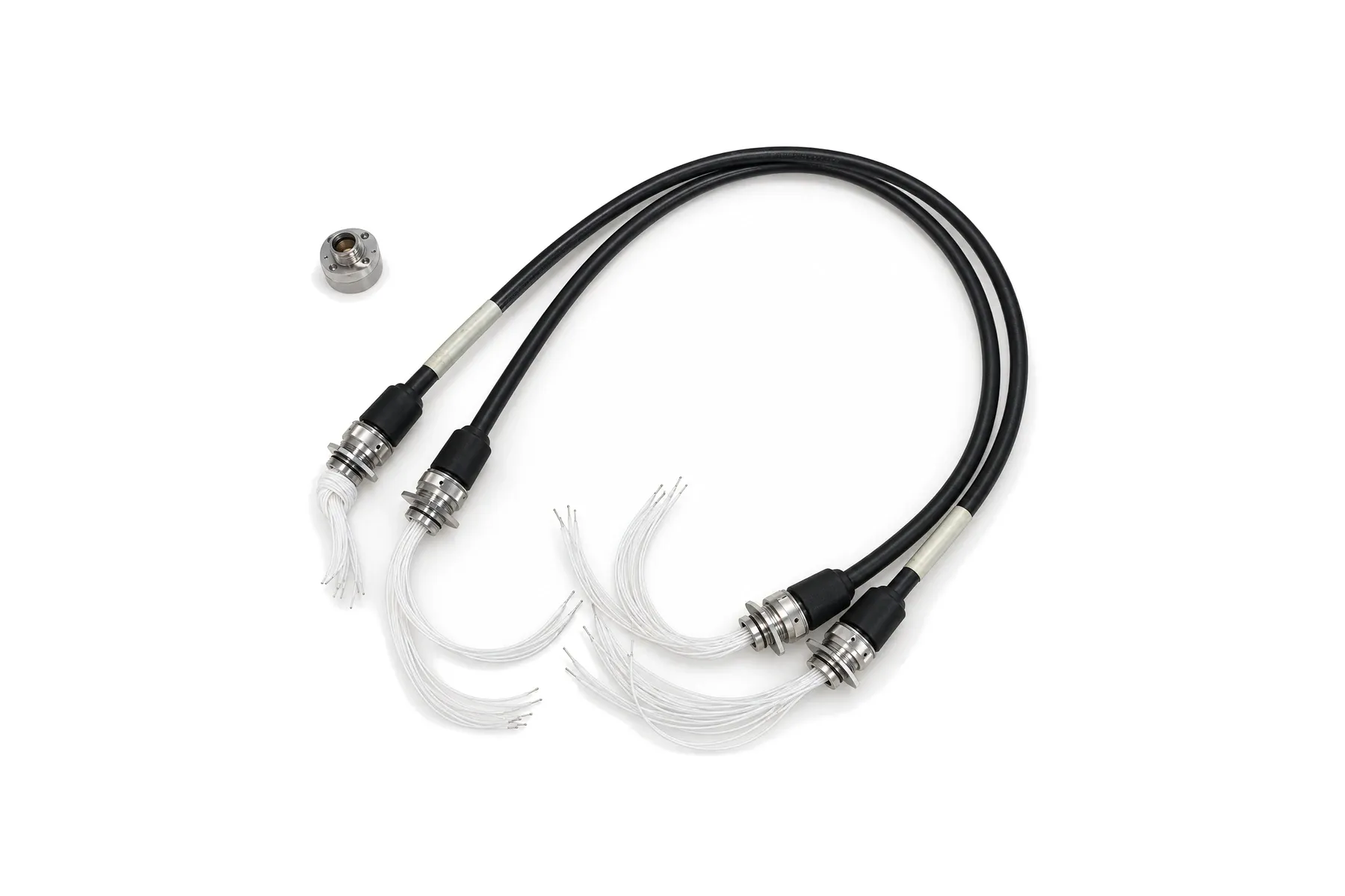 Subsea watertight cable assembly with molded connectors