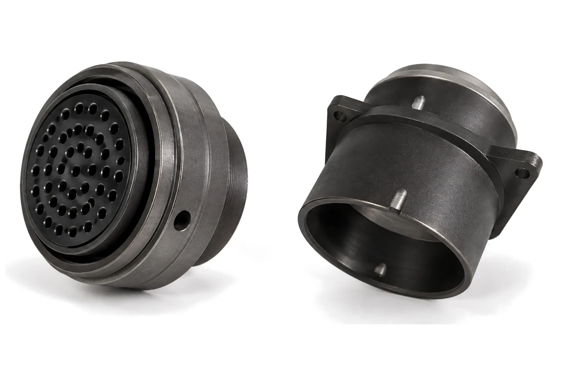 YB II 26482-type crimp plug and square-flange receptacle